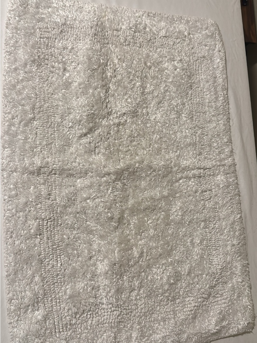 Plush White Bath Rug